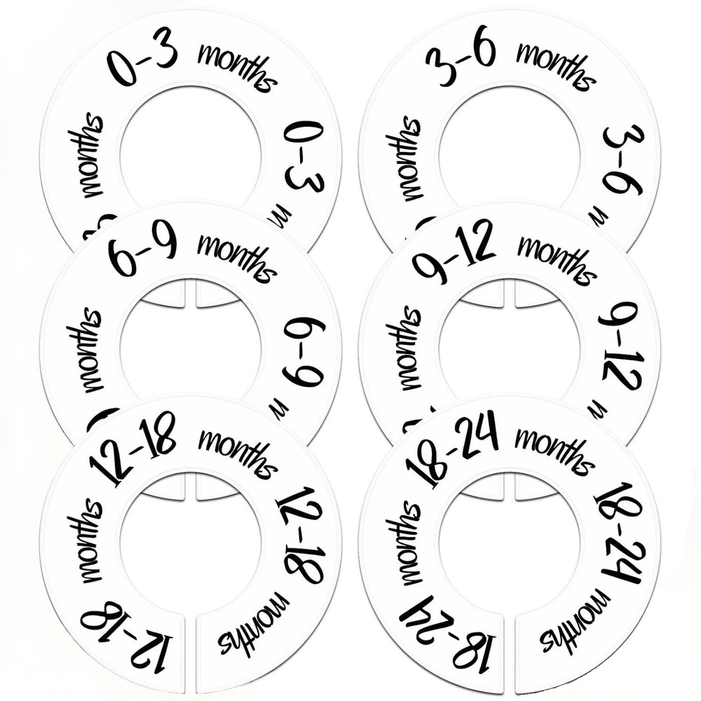 9 Pcs Closet Dividers‎ Baby Clothes Organizers Newborn to Toddler Fits 1.5" Rod